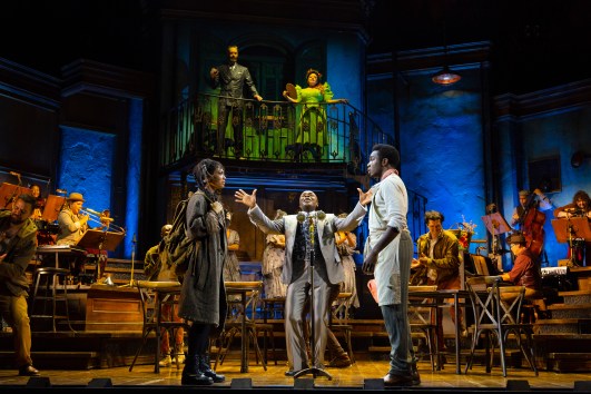 2022_(from top left clockwise) Matthew Patrick Quinn, Maria-Christina Oliveras, Chibueze Ihuoma, Nathan Lee Graham, Hannah Whitley and company in the Hadestown North American Tour 2022_photo by T Charles Erickson